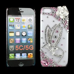 iPhone 5C 3D Clear Crystal Fairy Diamond Case (Silver)